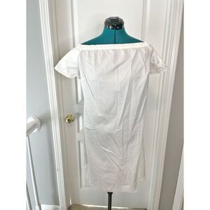 New York & Company Off the Shoulder Ruffle Cotton Unlined Shift Dress